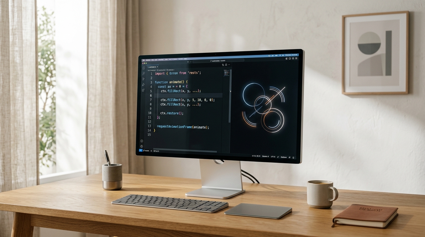 Como criar vídeos de motion design com JavaScript e IA, sem After Effects